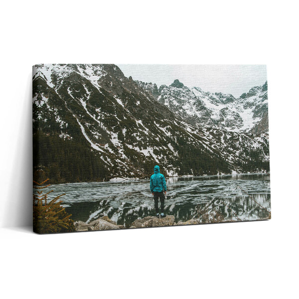 Vászonkép nyomtatás 30x20 A Morskie Oko tó télen