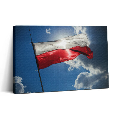 Vászonkép nyomtatás 30x20 Lengyel zászló az égen