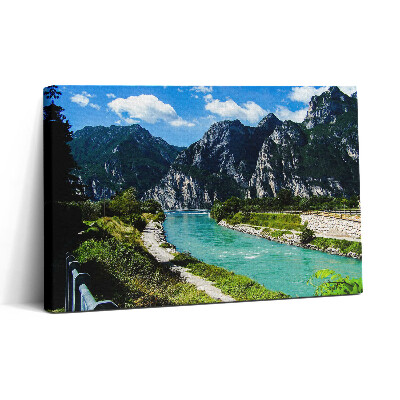 Vászonkép nyomtatás 30x20 Víztározó a Garda-tónál