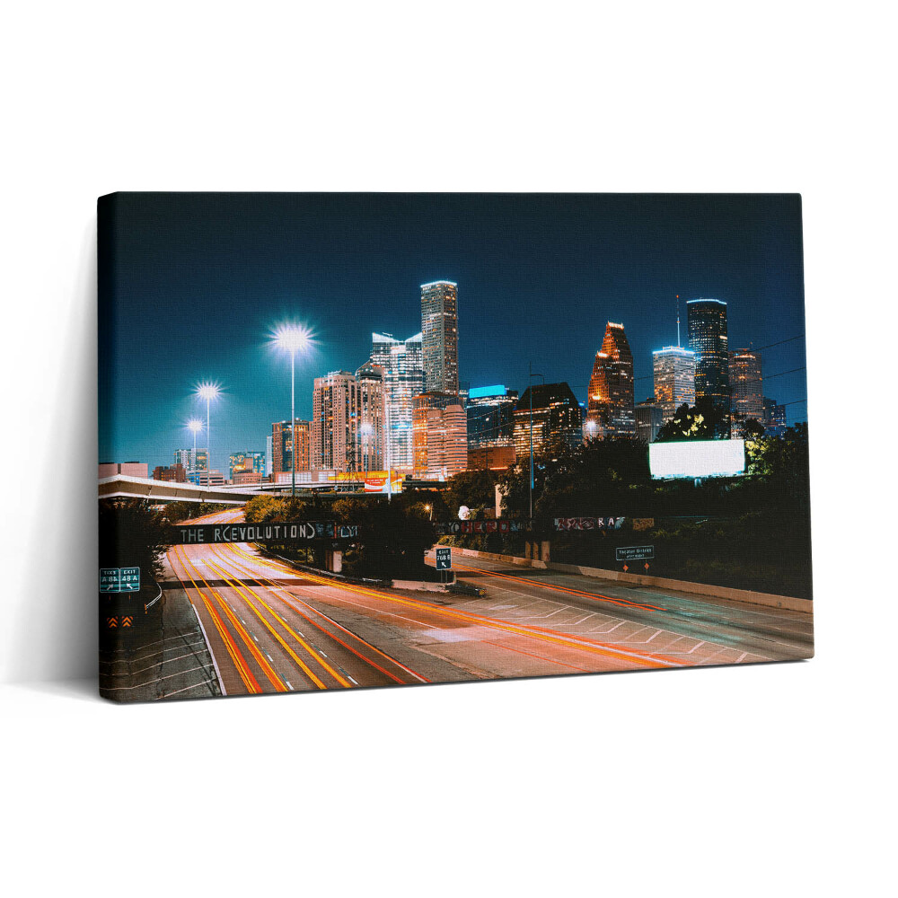 Vászonkép nyomtatás 30x20 Houston városa éjszaka
