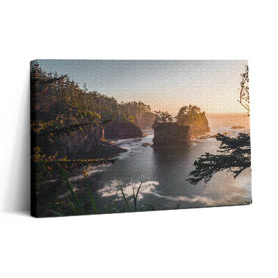 Vászonkép nyomtatás 30x20 Sziklás táj és naplemente