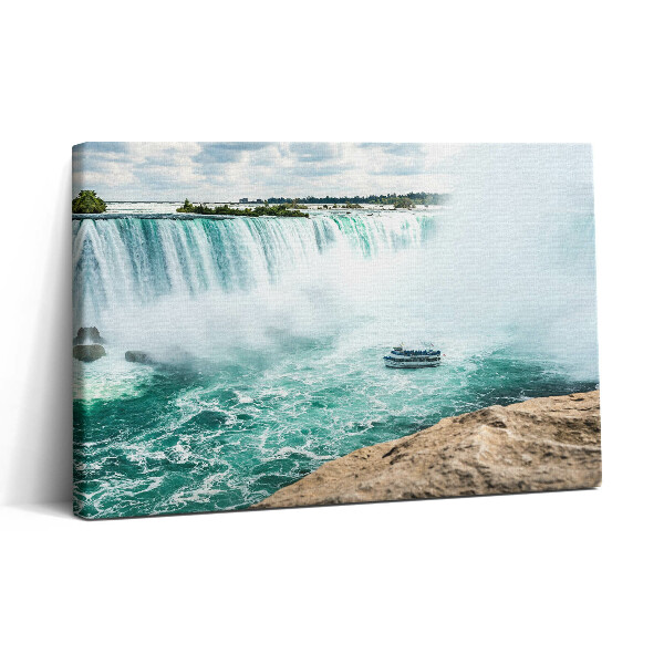 Vászonkép nyomtatás 30x20 Csónak és a Niagara-vízesés