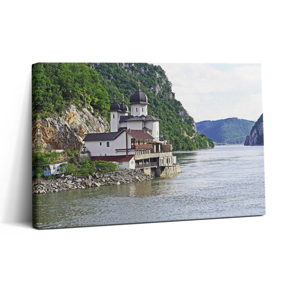 Vászonkép nyomtatás 30x20 Templom a vízparton