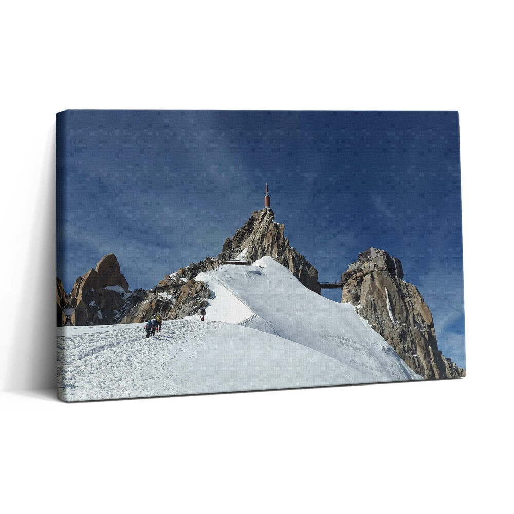 Vászonkép nyomtatás 30x20 Hegy teteje télen