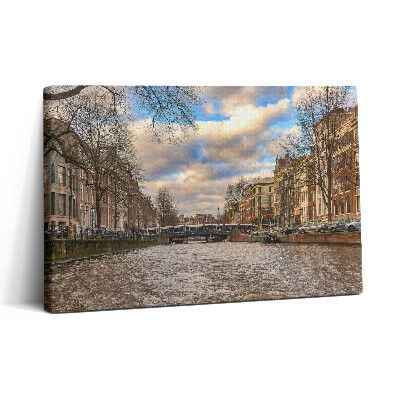 Vászonkép nyomtatás 30x20 Rotterdami csatorna