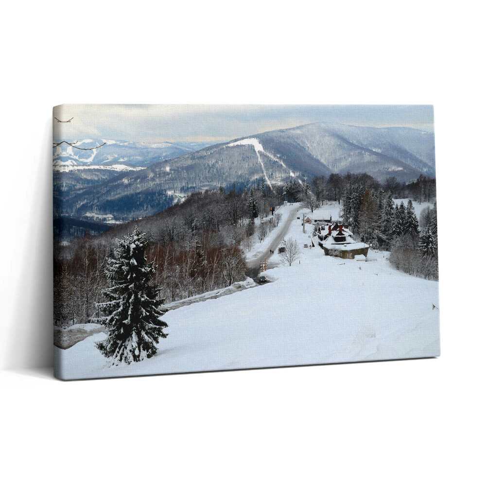 Vászonkép nyomtatás 30x20 Sziléziai Beszkid Ustroń tél