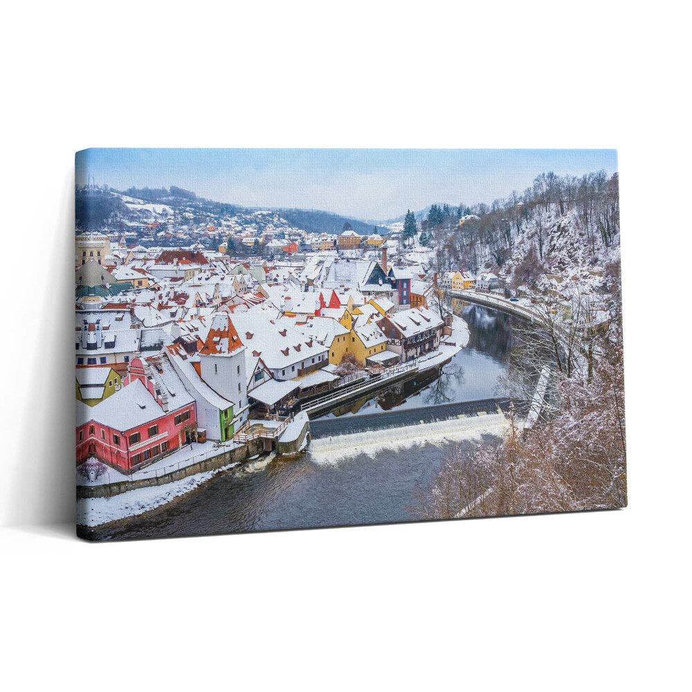 Vászonkép nyomtatás 30x20 Krumlov téli panorámája