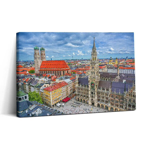 Vászonkép nyomtatás 30x20 Városháza a müncheni Marienplatzon