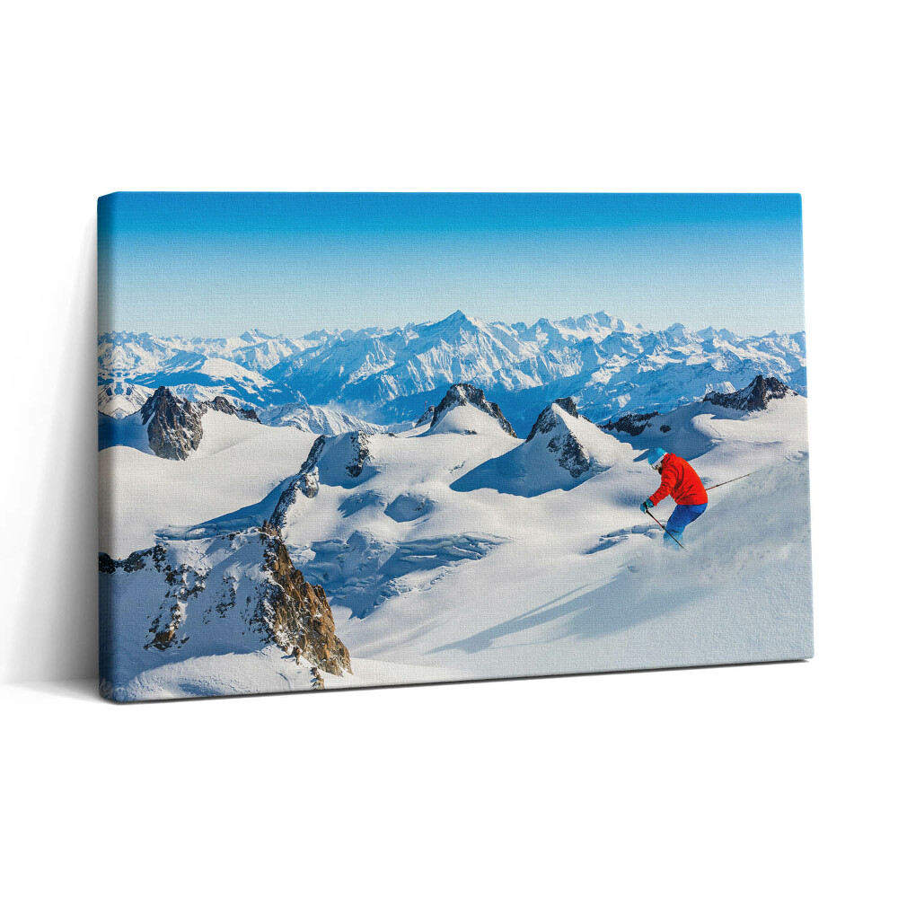Vászonkép nyomtatás 30x20 Síelés az Alpokban