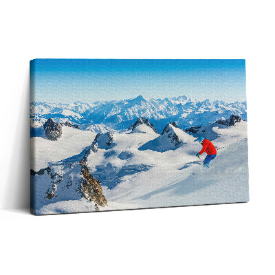 Vászonkép nyomtatás 30x20 Síelés az Alpokban