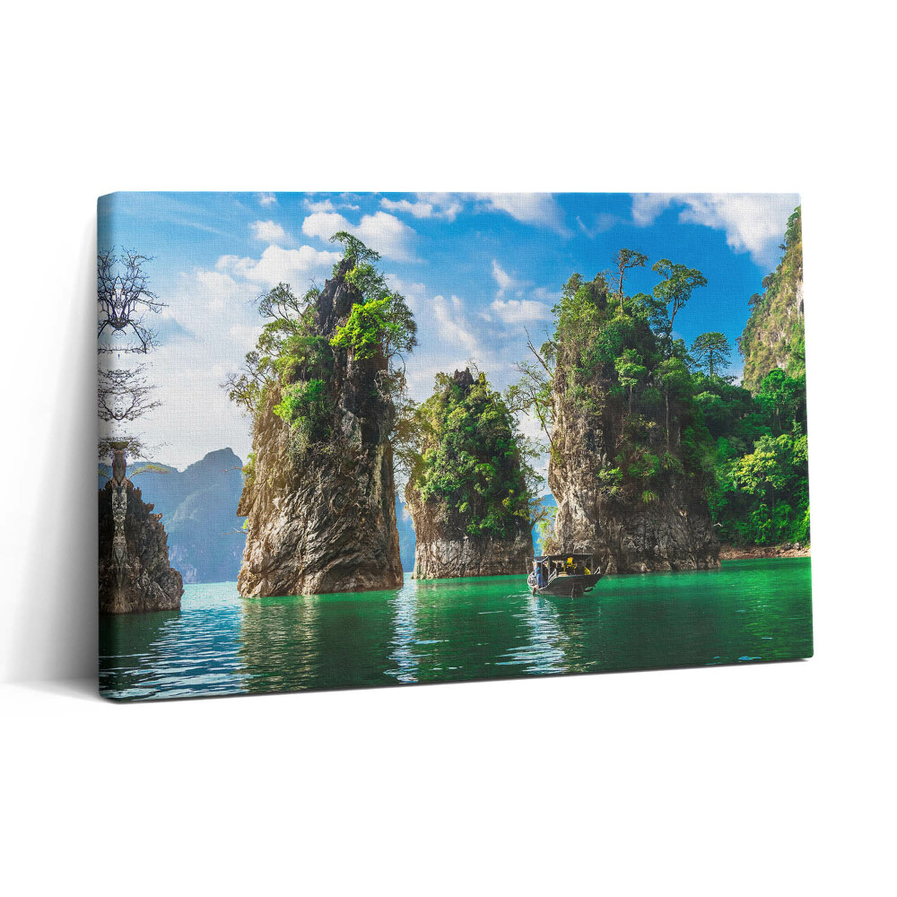 Vászonkép nyomtatás 30x20 A tó fáinak természete