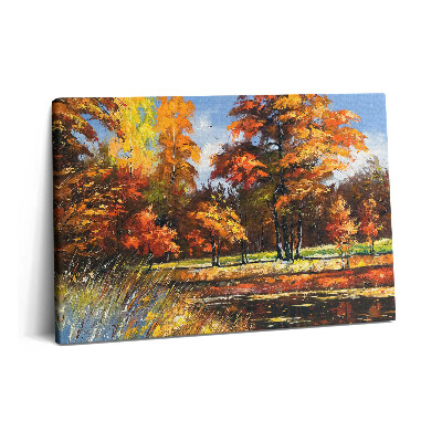 Canvas kép 60x40 Festett ősz és folyó