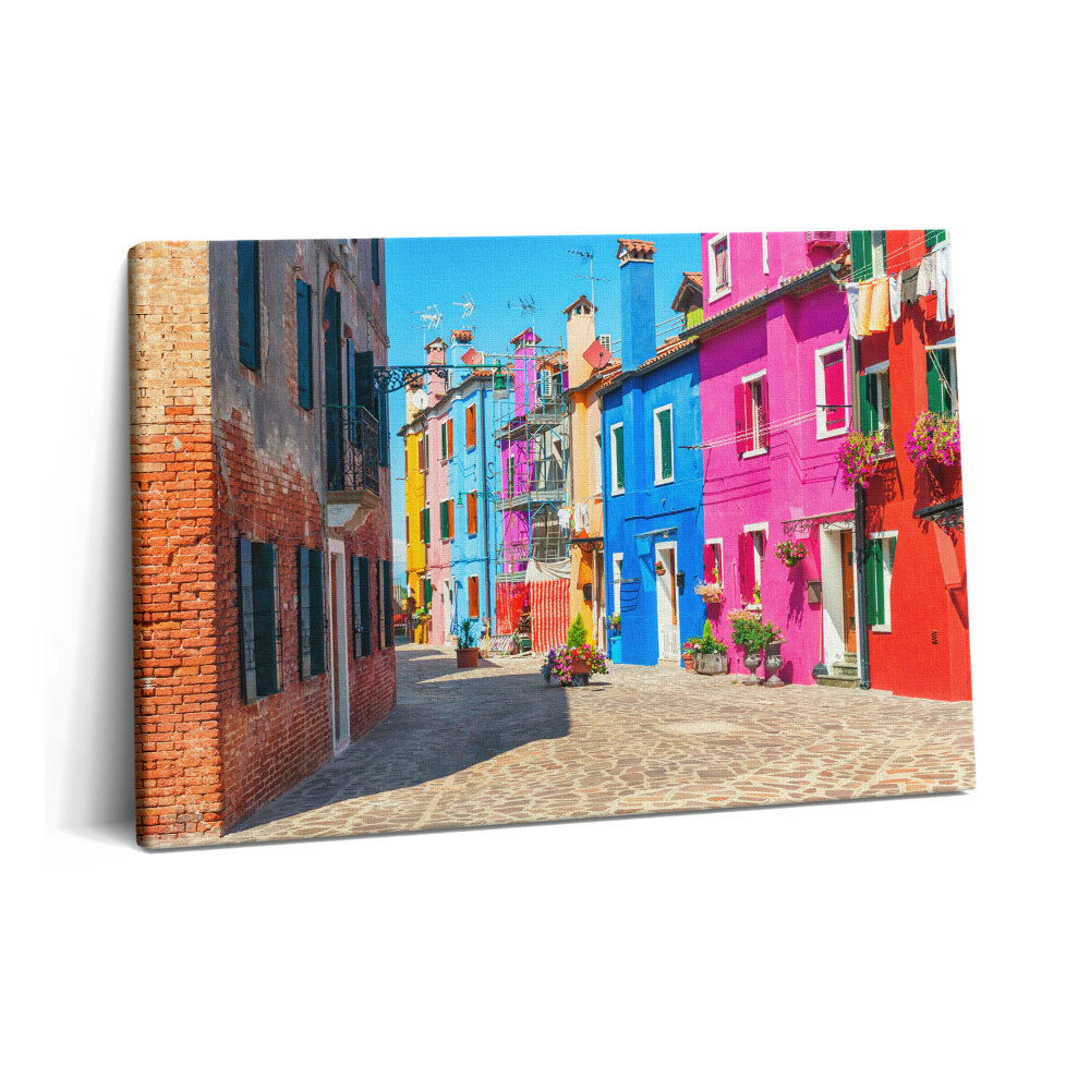 Canvas kép 60x40 Burano szigetének színes városrésze