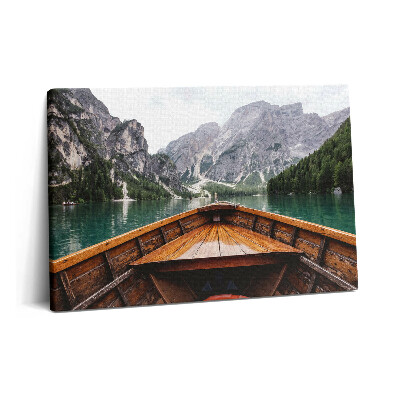 Canvas kép 60x40 Csónak egy hegyi tavon