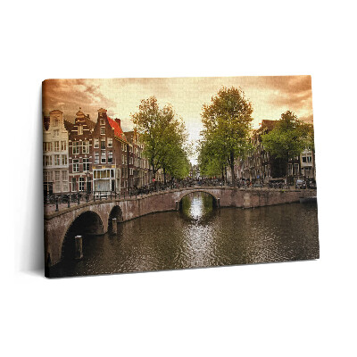 Canvas kép 60x40 Amszterdami csatornák a városban