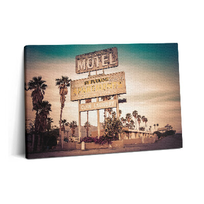 Canvas kép 60x40 Egy út menti motel felirata az Egyesült Államokban