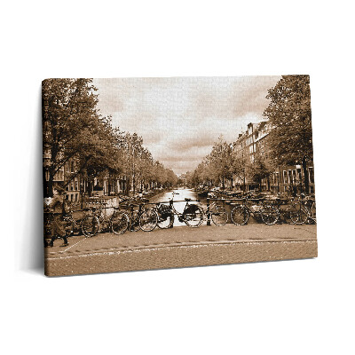 Canvas kép 60x40 Amszterdam látképe kerékpáron