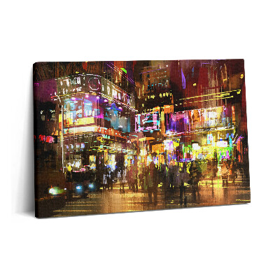 Canvas kép 60x40 Illusztráció egy éjszakai városról - modern utcák