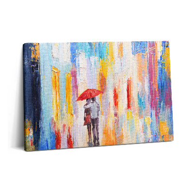 Canvas kép 60x40 Egy absztrakt világ koncepciója - pár az esőben
