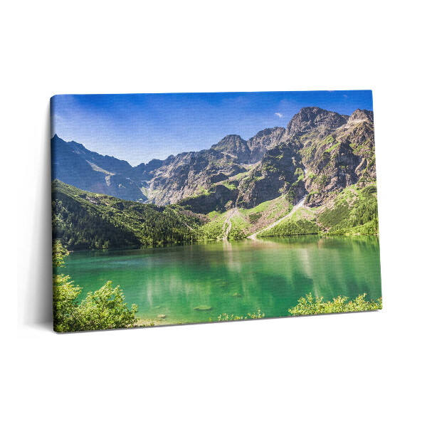 Canvas kép 60x40 Erdő és természet a tó hegyeiben