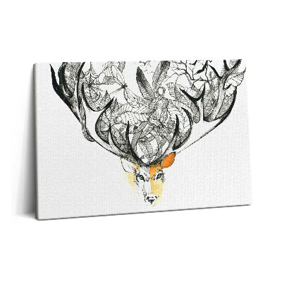 Canvas kép 60x40 Illusztráció az állatokról és a természetről - szarvas