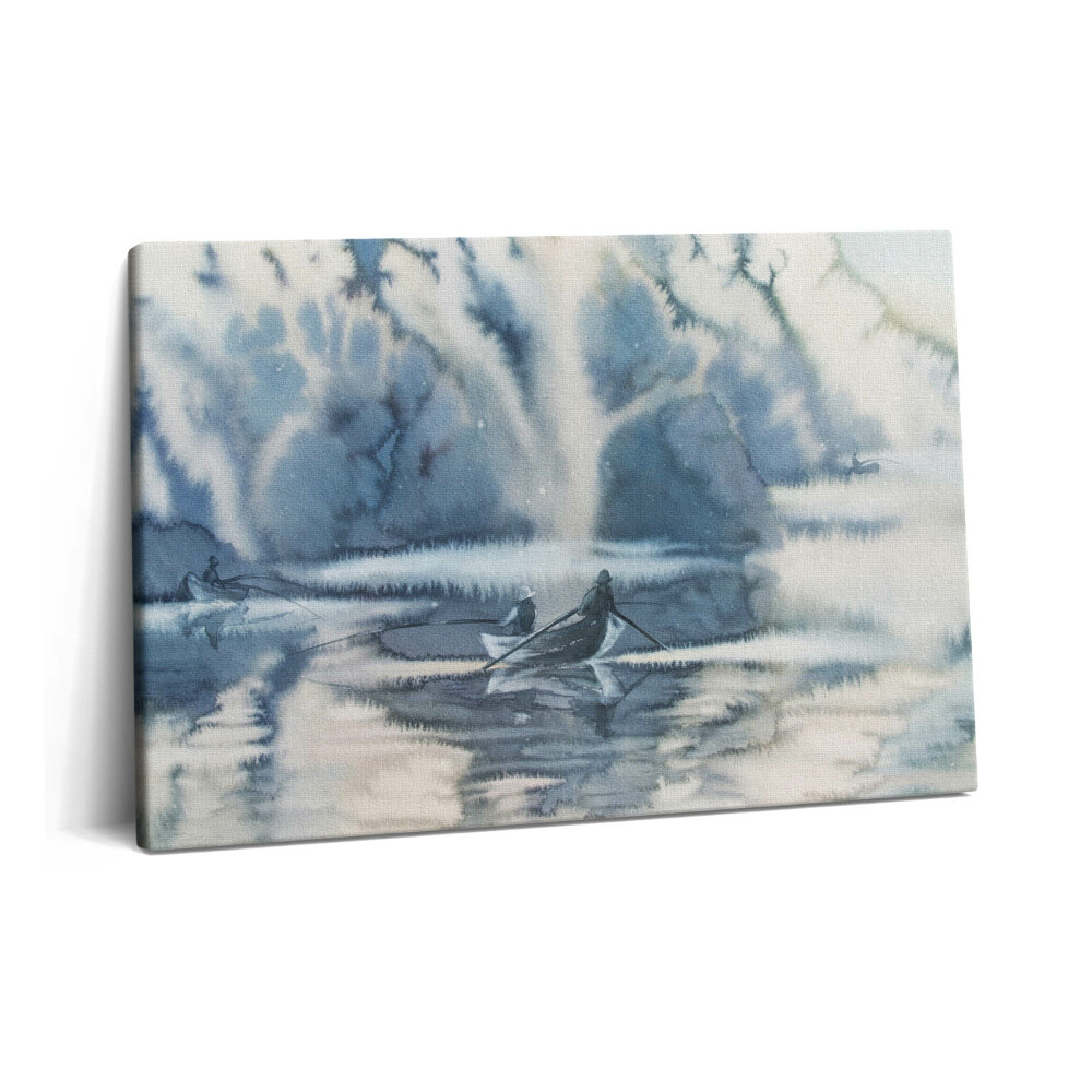 Canvas kép 60x40 Téli tó és csónak