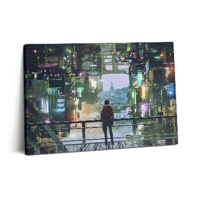 Canvas kép 60x40 Cyberpunk város