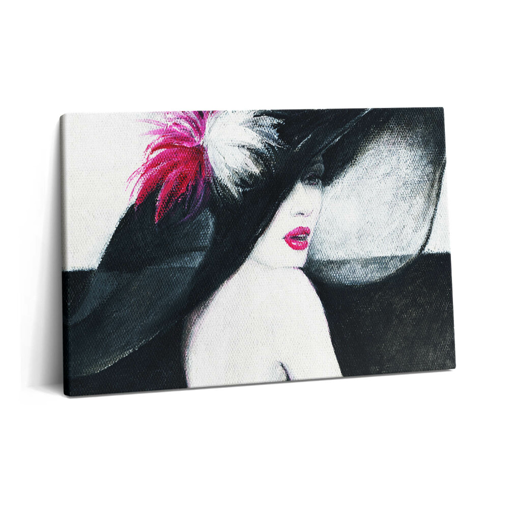 Canvas kép 60x40 Egy kalapos nő portréja