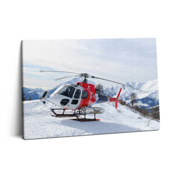 Canvas kép 60x40 Helikopter egy havas hegyen