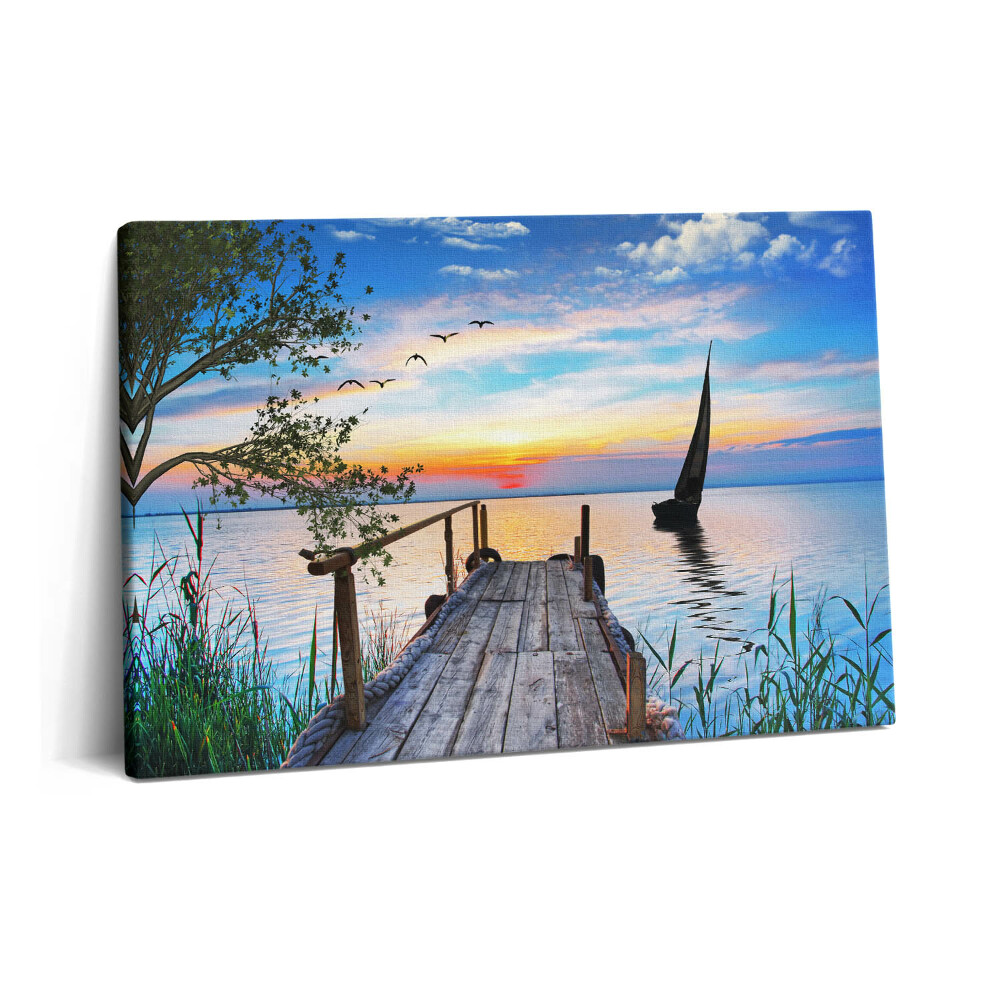 Canvas kép 60x40 Vitorlás hajó a tavon