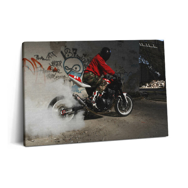 Canvas kép 60x40 Motoros férfi és graffiti