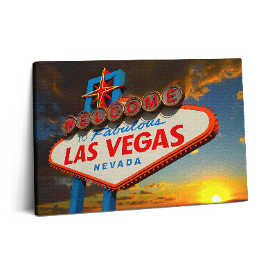 Canvas kép 60x40 Las Vegas felirat naplementében