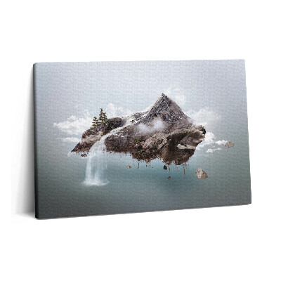 Canvas kép 60x40 Repülő sziget és vízesés