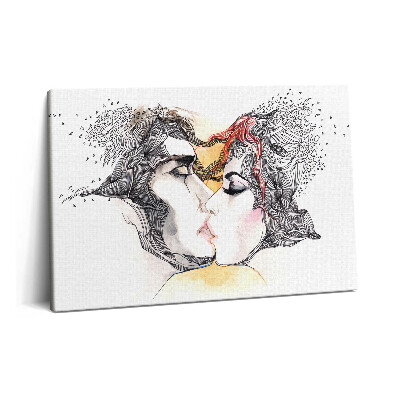 Canvas kép 60x40 Absztrakt szerelmespár csókolózik