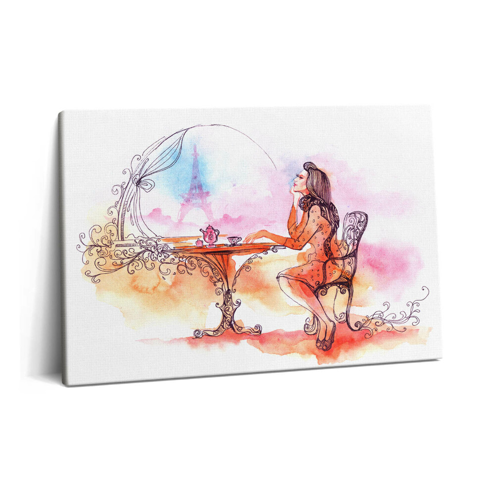 Canvas kép 60x40 Teázó nő Párizsban