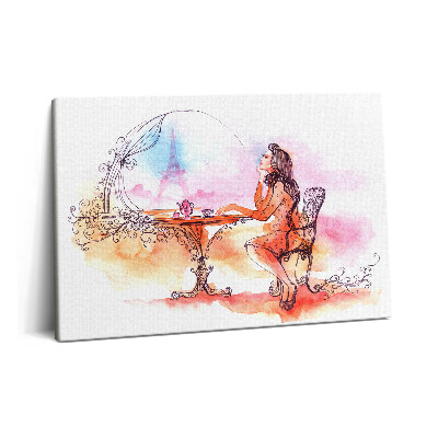 Canvas kép 60x40 Teázó nő Párizsban