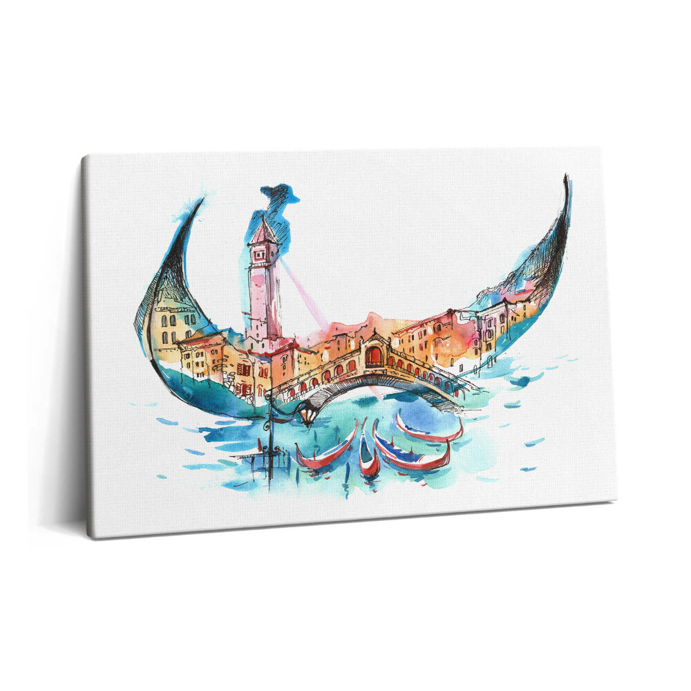 Canvas kép 60x40 Összefoglaló - Olasz gondolák Velencében