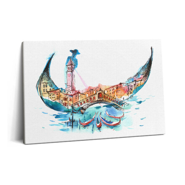 Canvas kép 60x40 Összefoglaló - Olasz gondolák Velencében