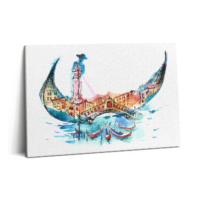 Canvas kép 60x40 Összefoglaló - Olasz gondolák Velencében