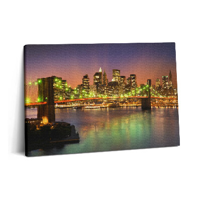 Canvas kép 60x40 Brooklyn híd éjszaka