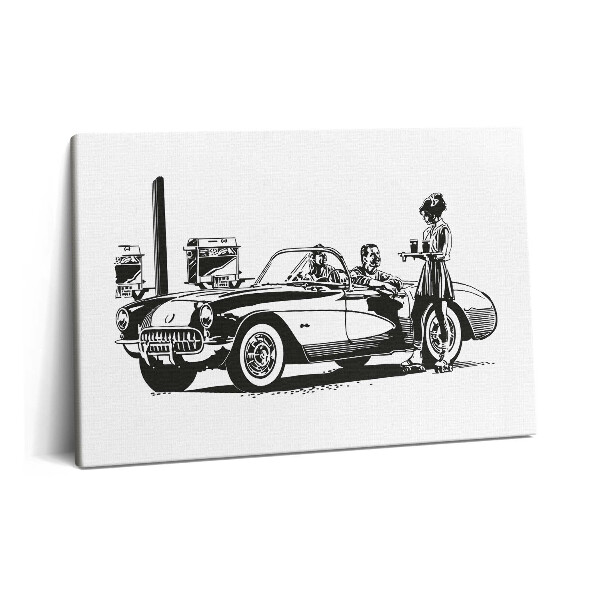 Canvas kép 60x40 Retro autó illusztráció