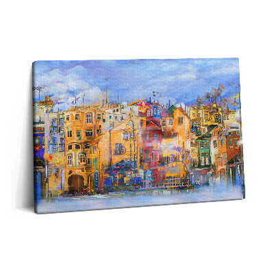 Canvas kép 60x40 Városi építészetet ábrázoló olajfestmény