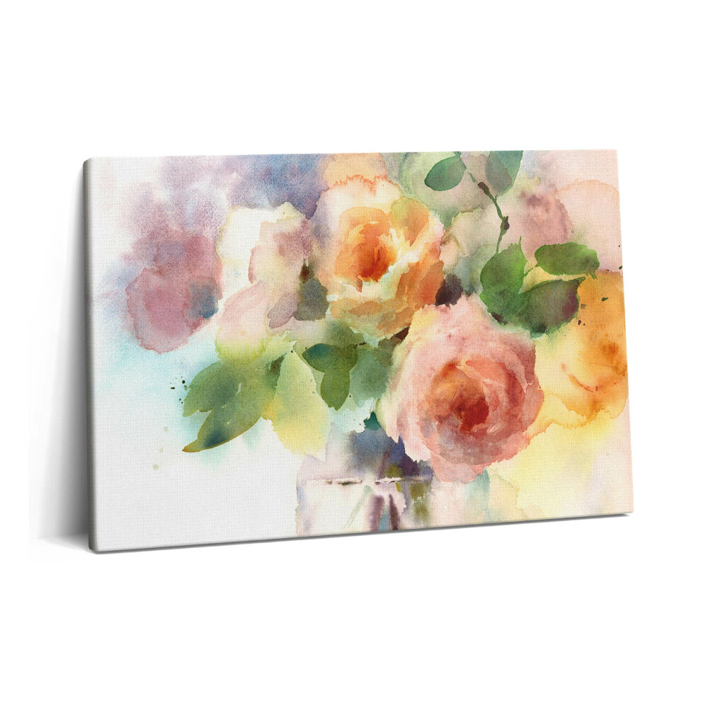 Canvas kép 60x40 Akvarell rózsák vázában