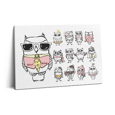 Canvas kép 60x40 Vintage poszter baglyokkal