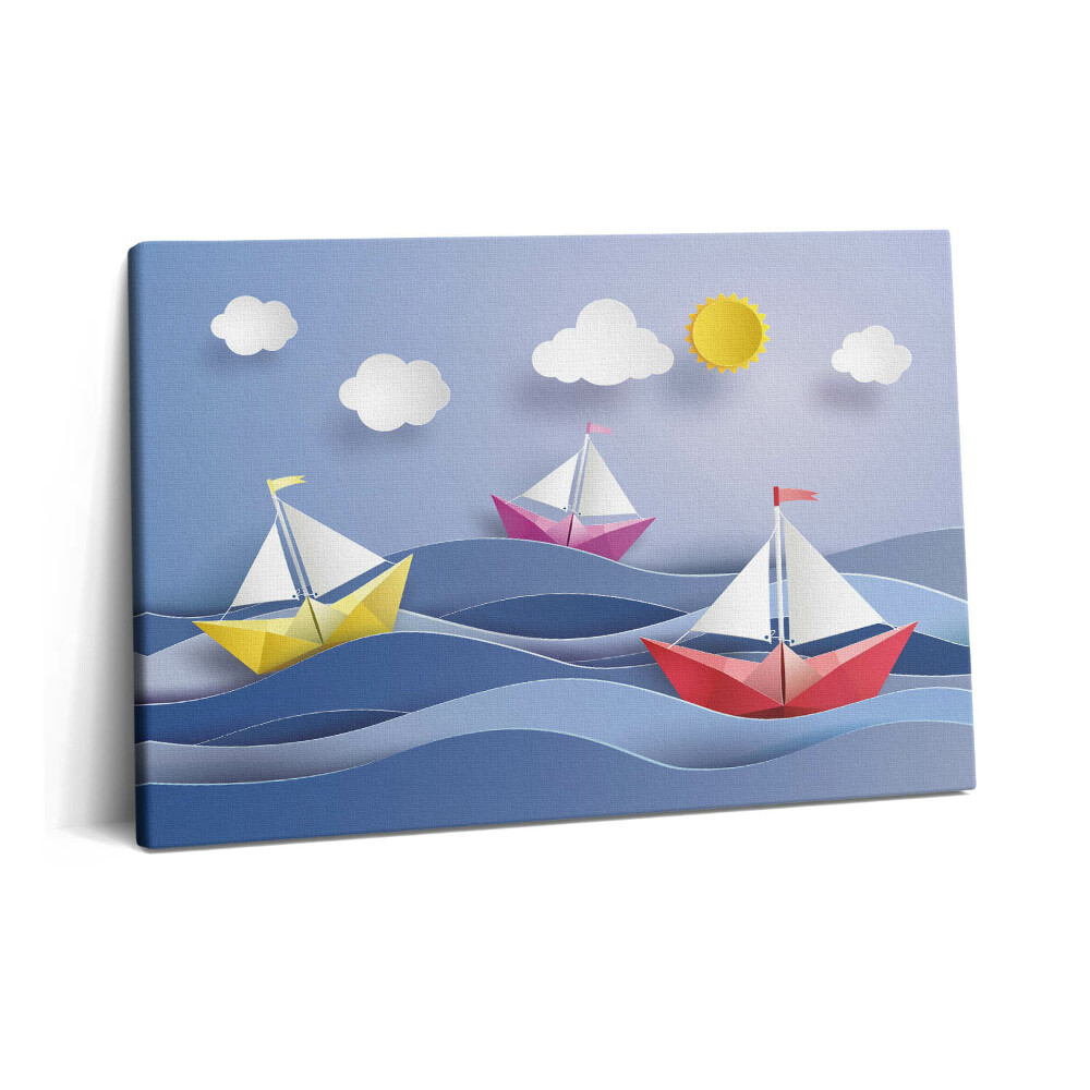 Canvas kép 60x40 Színes origami vitorlások