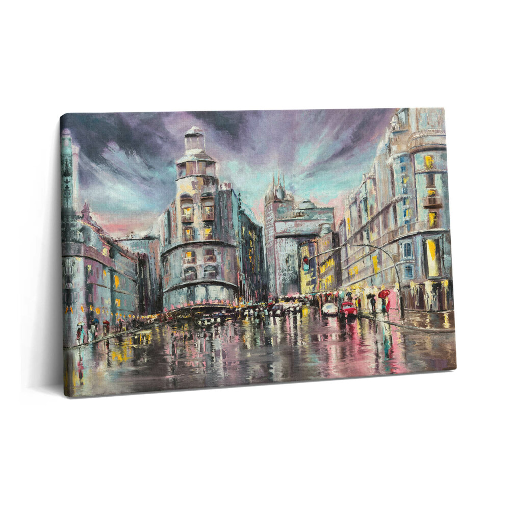 Canvas kép 60x40 Esős város - séta az esőben