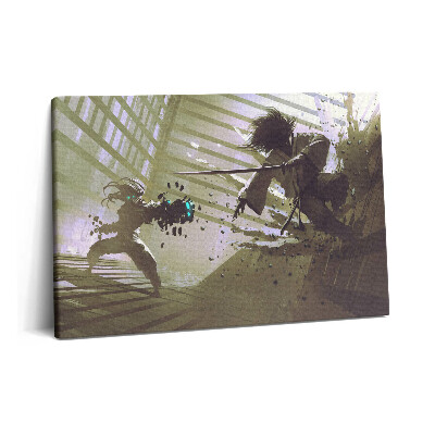 Canvas kép 60x40 Harc szamuráj robotokkal