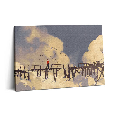Canvas kép 60x40 Ember egy régi hídon