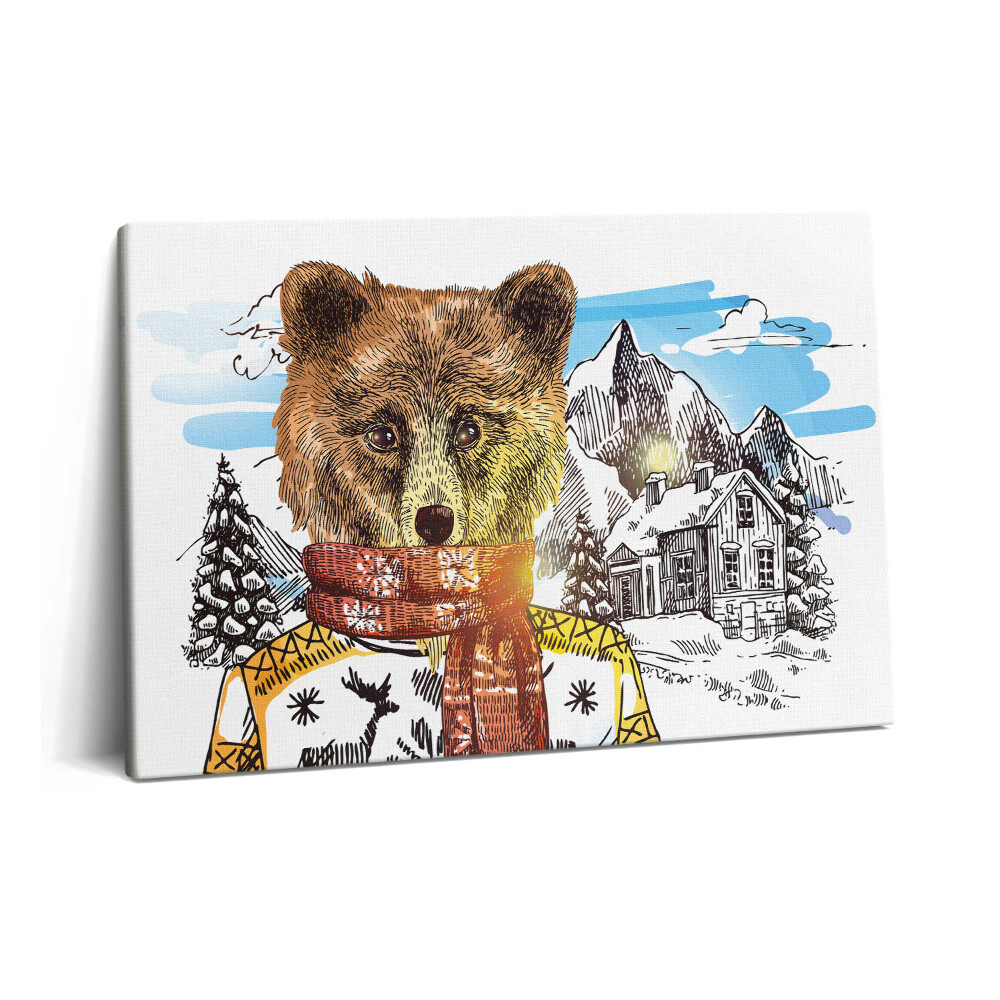 Canvas kép 60x40 Medve sálban