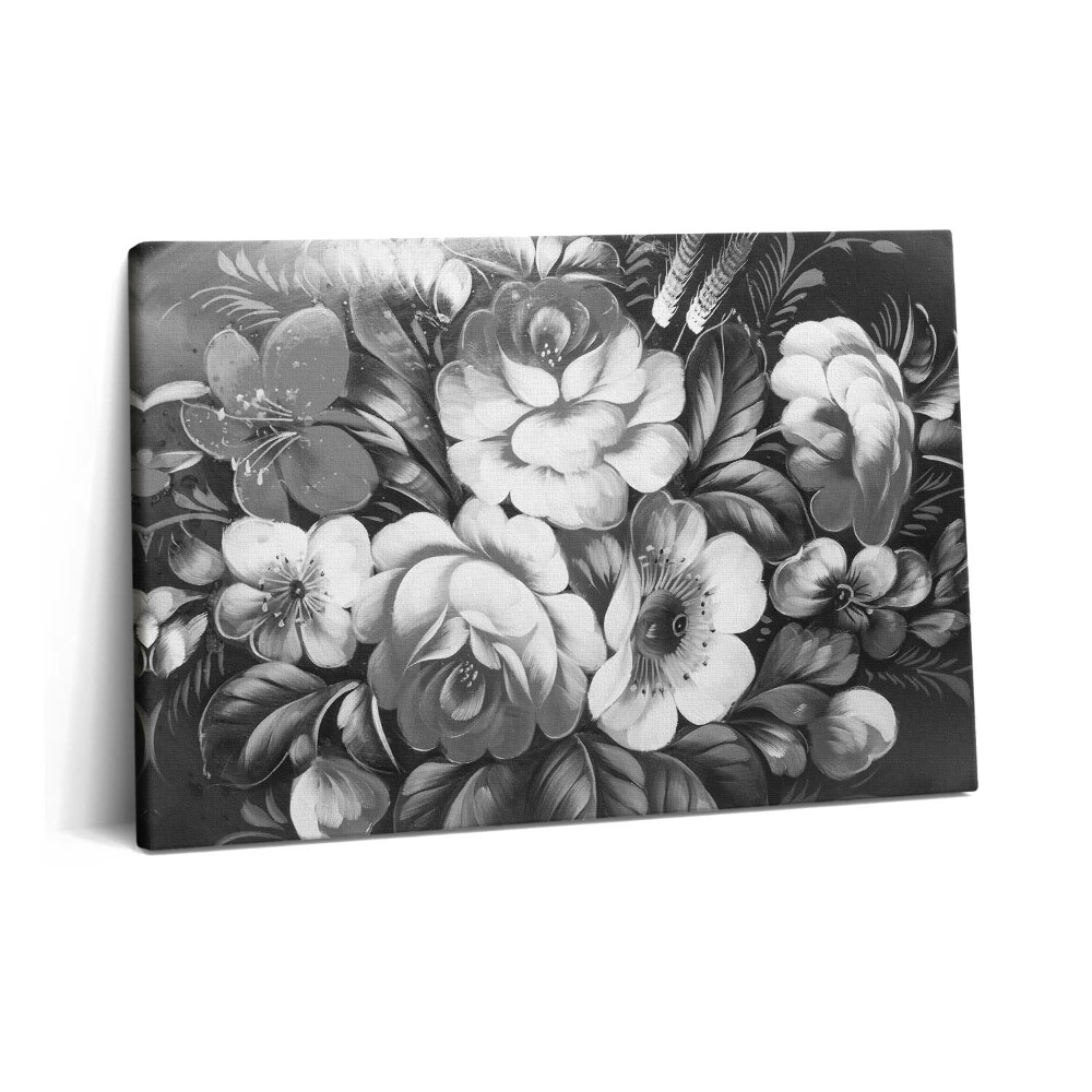 Canvas kép 60x40 Fekete-fehér virágok